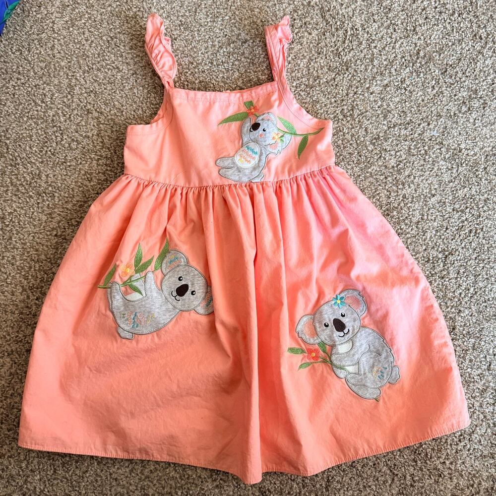 Goodlad Girls Dress Peach Koala Bear Size 5 Years